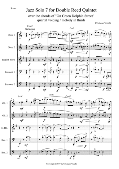 Jazz Solo 7 for Double Reed Quintet