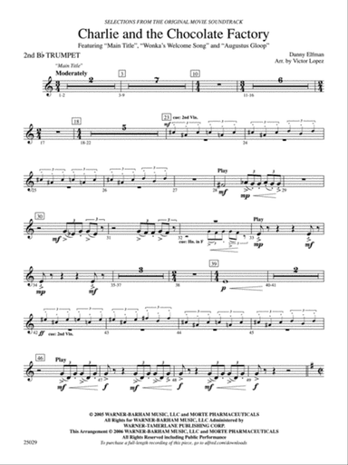Charlie and the Chocolate Factory, Selections from: 2nd B-flat Trumpet