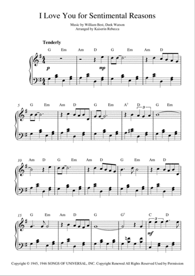 (i Love You) For Sentimental Reasons