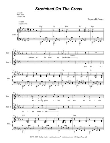 Stretched On The Cross (2-part choir)