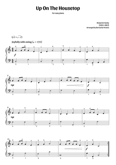 Up On The Housetop (easy piano)
