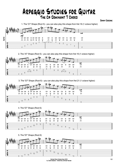 Arpeggio Studies for Guitar - The C# Dominant 7 Chord