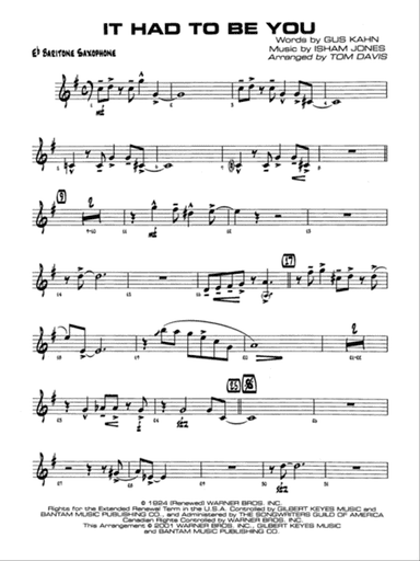 It Had to Be You: E-flat Baritone Saxophone