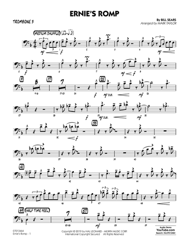Ernie's Romp (arr. Mark Taylor) - Trombone 3