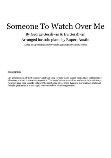 Someone To Watch Over Me