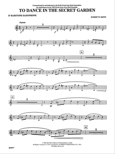 To Dance in the Secret Garden: E-flat Baritone Saxophone