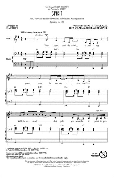 Spirit (from The Lion King 2019) (arr. Mac Huff)