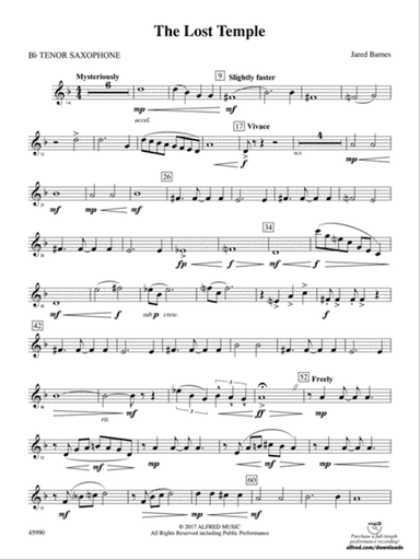 The Lost Temple: B-flat Tenor Saxophone
