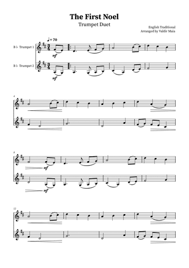 The First Noel - Trumpet Duet