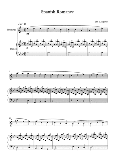 Spanish Romance, For Trumpet & Piano