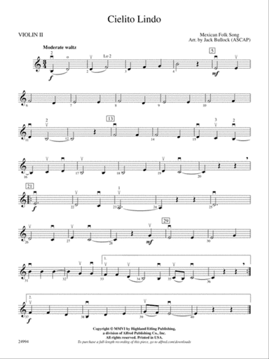 Cielito Lindo: 2nd Violin