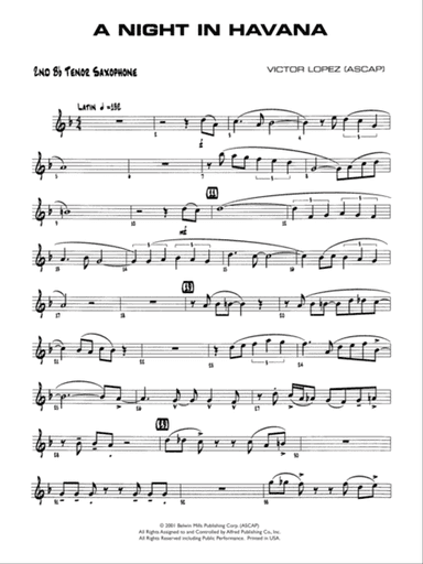 A Night in Havana: 2nd B-flat Tenor Saxophone