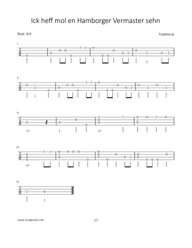 Ich heff mol en Hamborger Vermaster sehn