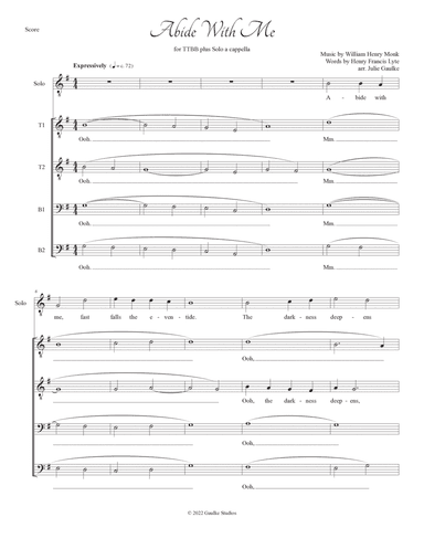 Abide With Me TTBB plus SOLO a cappella