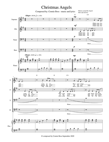 Christmas Angels - SATB with piano