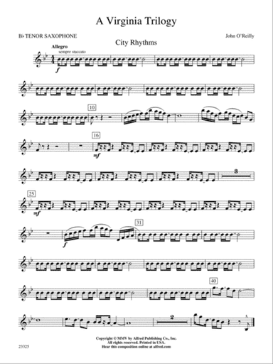 A Virginia Trilogy: B-flat Tenor Saxophone