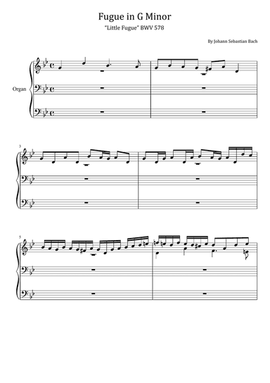 J. S. Bach - Fugue in G Minor - BWV 578 - “Little Fugue” - For Orgel Solo