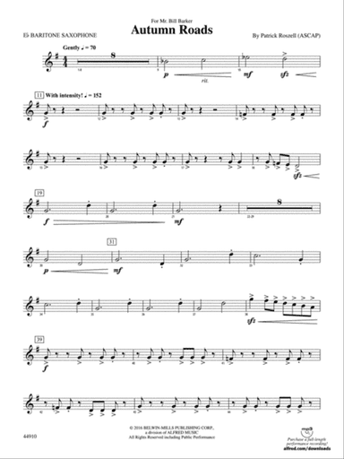 Autumn Roads: E-flat Baritone Saxophone