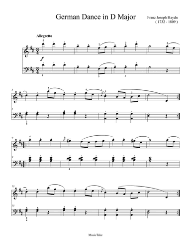 Haydn German Dance in D Major