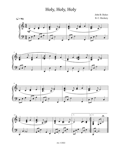 Holy, Holy, Holy (Solo Piano)
