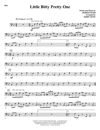 Little Bitty Pretty One (arr. Kirby Shaw) - Bass