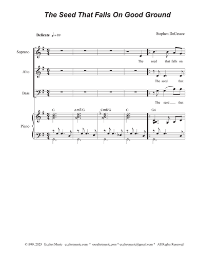 The Seed That Falls On Good Ground (Vocal Trio - (SAB)