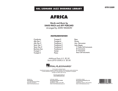 Africa (arr. John Wasson) - Conductor Score (Full Score)