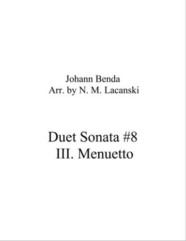 Duet Sonata #8 Movement 3 Menuetto