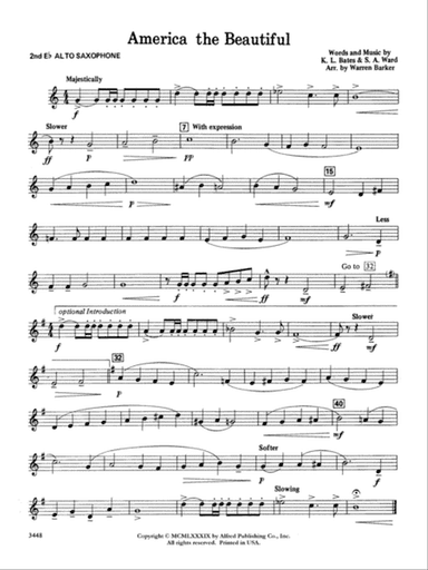 America, the Beautiful: 2nd E-flat Alto Saxophone
