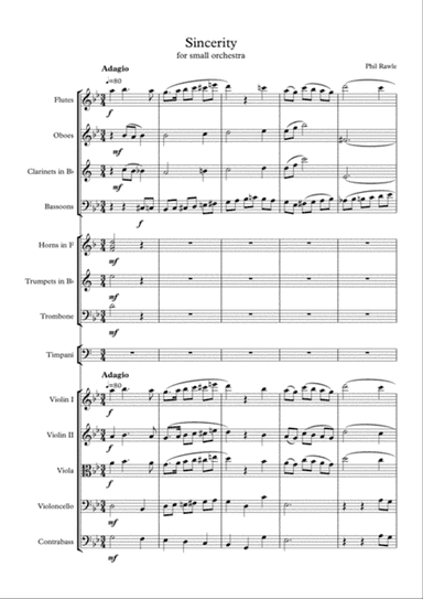 Sincerity - A Work for Small Orchestra