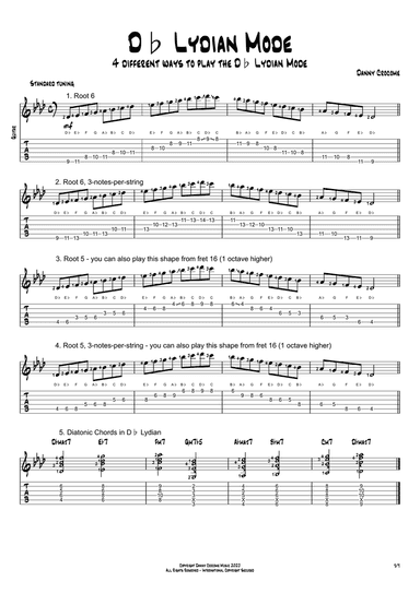 Db Lydian Mode (4 Ways to Play)