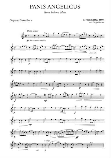 Panis Angelicus for Saxophone Quartet