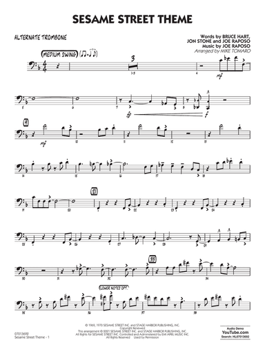 Sesame Street Theme (arr. Mike Tomaro) - Alternate Trombone