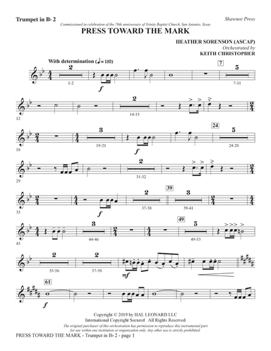 Press Toward the Mark - Bb Trumpet 2