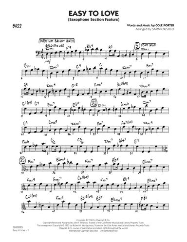 Easy to Love (arr. Sammy Nestico) - Bass