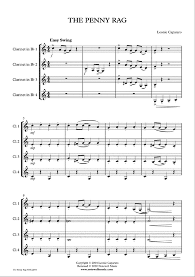 The Penny Rag (Clarinet quartet)