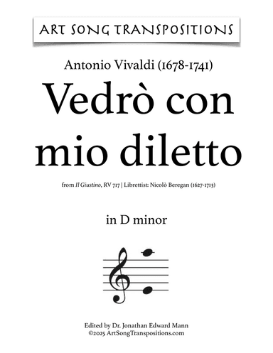 VIVALDI: Vedrò con mio diletto (transposed to D minor)