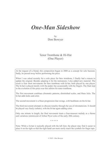 One-Man Sideshow (Trombone & Hi-Hat)