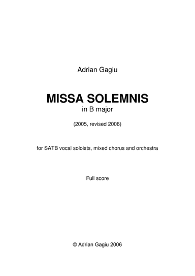 Missa Solemnis, op. 27 (vocal score)