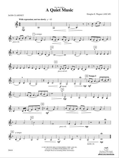 A Quiet Music: 3rd B-flat Clarinet