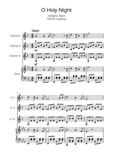 O Holy Night - Clarinet Trio w/ Piano