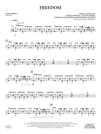 Freedom (arr. Paul Murtha) - Percussion 1