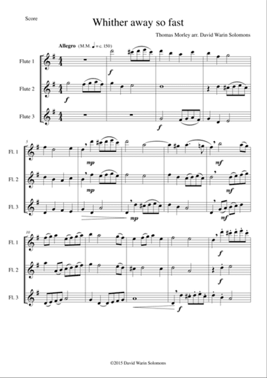 Whither away so fast for flute trio (3 C flutes)