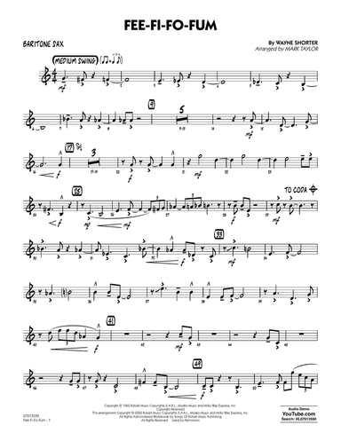 Fee-Fi-Fo-Fum (arr. Mark Taylor) - Baritone Sax