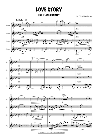 Love Story for Flute Quartet