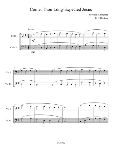 Come, Thou Long-Expected Jesus (Cello Duet)