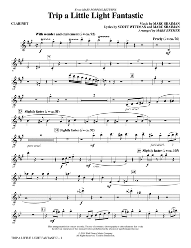 Trip a Little Light Fantastic (from Mary Poppins Returns) (arr. Mark Brymer) - Bb Clarinet