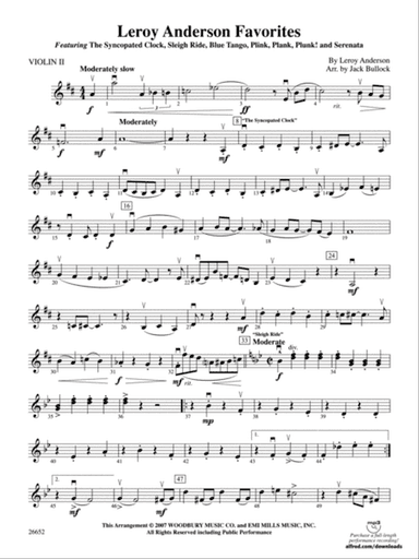 Leroy Anderson Favorites: 2nd Violin