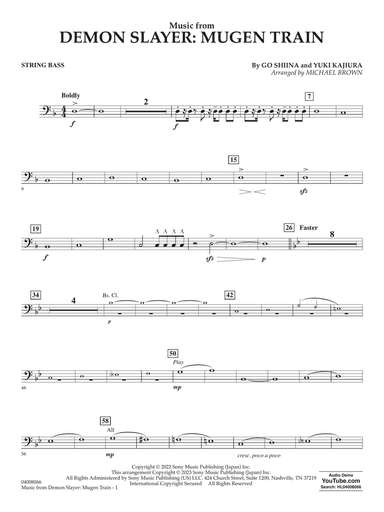 Music from Demon Slayer: Mugen Train (arr. Michael Brown) - String Bass