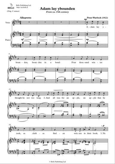 Adam lay ybounden (C-sharp minor)